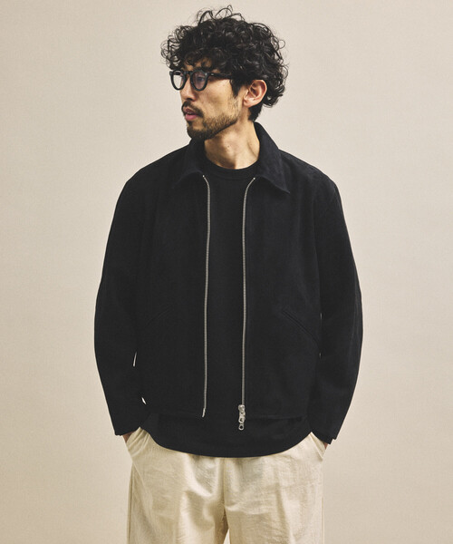 Goat Leather スエード ミニマル シングルライダース（ブルゾン