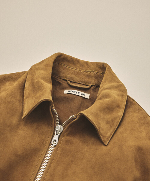 FREAK'S STORE（フリークスストア）の「Goat Leather スエード ミニマル シングルライダース（ブルゾン・メンズ・ブラウン/ブラック/ベージュ・SMALL/MEDIUM/LARGE）」の9枚目の写真