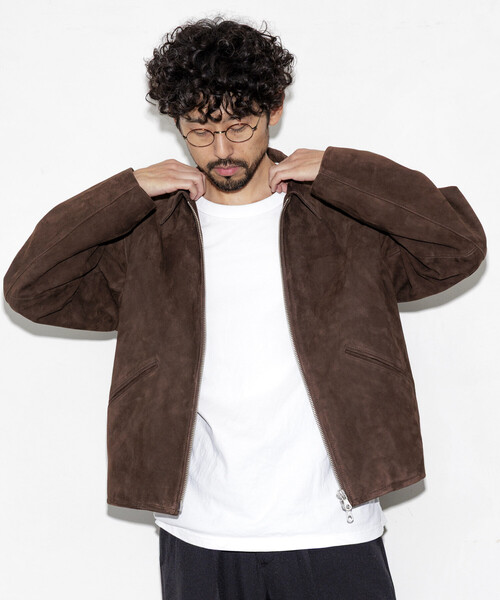 Goat Leather スエード ミニマル シングルライダース