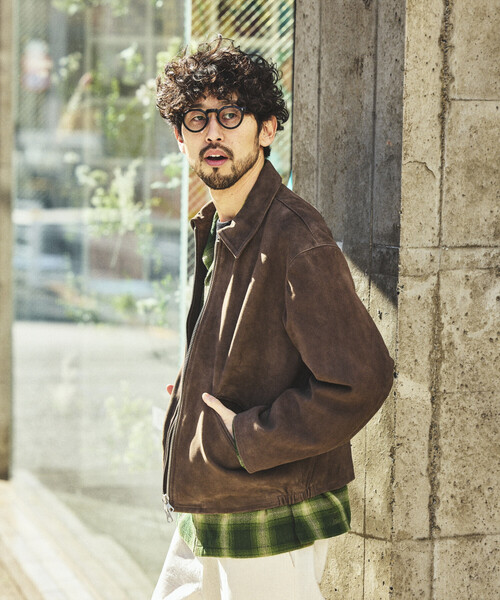 FREAK'S STORE（フリークスストア）の「Goat Leather スエード ミニマル シングルライダース（ブルゾン・メンズ・ブラウン/ブラック/ベージュ・SMALL/MEDIUM/LARGE）」の6枚目の写真