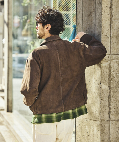 FREAK'S STORE（フリークスストア）の「Goat Leather スエード ミニマル シングルライダース（ブルゾン・メンズ・ブラウン/ブラック/ベージュ・SMALL/MEDIUM/LARGE）」の5枚目の写真