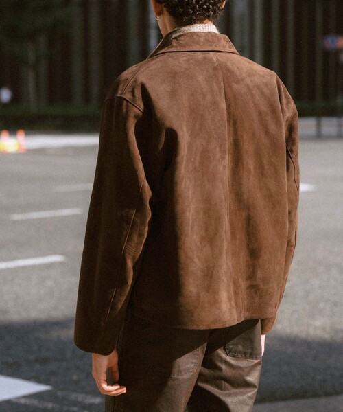 セール】Goat Leather スエード ミニマル シングルライダース