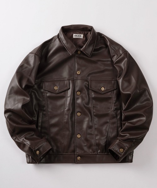 その他ブランド / 50s/レザージャケット・ブルゾン/--/スウェード/BRW/無地// セール】【72】PUレザー/フェイクスウェード トラッカージャケット