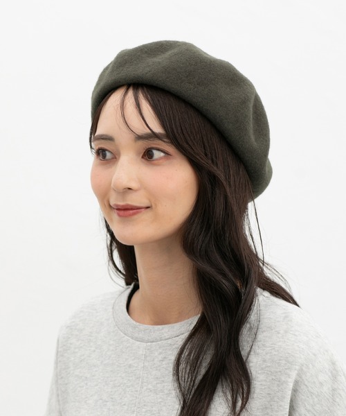 Honeys（ハニーズ）の「ウール混ベレー帽（ハンチング/ベレー帽・レディース・グリーン/ブラウン/杢グレー/ブラック・FREE）」の9枚目の写真