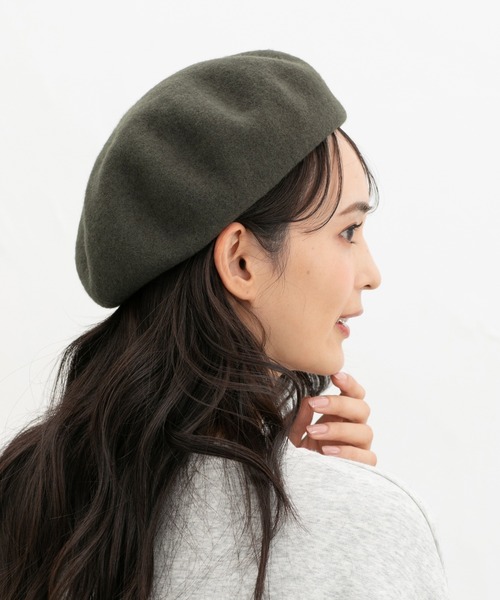 Honeys（ハニーズ）の「ウール混ベレー帽（ハンチング/ベレー帽・レディース・グリーン/ブラウン/杢グレー/ブラック・FREE）」の10枚目の写真