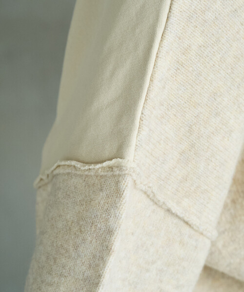 セール】限定展開 裏起毛×ニット ドッキング プルオーバー（ニット