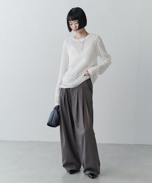 Lui's（ルイス）の「リバーシブルシアーレースプルオーバー（Tシャツ/カットソー・レディース・ブラック/オフホワイト・FREE）」の21枚目の写真