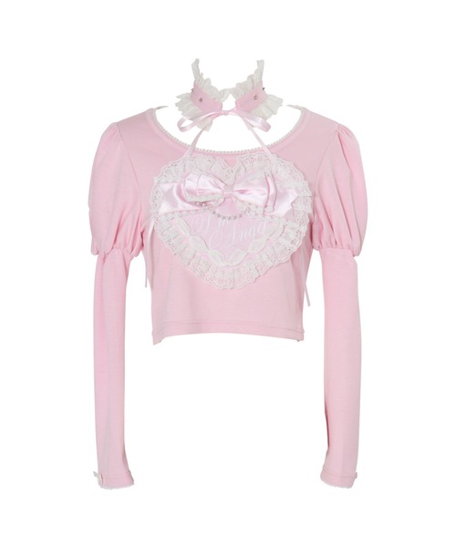 AVENCHUMU（アバンチュウム）の「Love heart's cake angel choker t-shirt（Tシャツ/カットソー・レディース・ピンク/ホワイト/ピンク系その他/ブラック・FREE）」の3枚目の写真