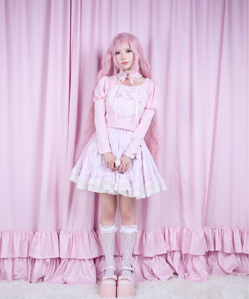 AVENCHUMU（アバンチュウム）の「Love heart's cake angel choker t-shirt（Tシャツ/カットソー・レディース・ピンク/ホワイト/ピンク系その他/ブラック・FREE）」の20枚目の写真