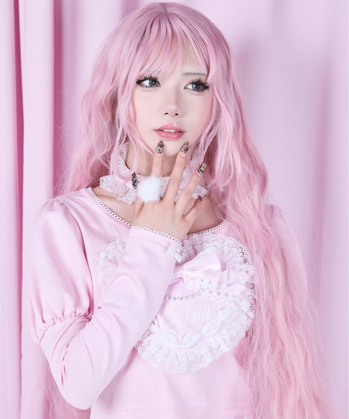 AVENCHUMU（アバンチュウム）の「Love heart's cake angel choker t-shirt（Tシャツ/カットソー・レディース・ピンク/ホワイト/ピンク系その他/ブラック・FREE）」の16枚目の写真