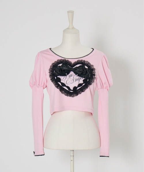 AVENCHUMU（アバンチュウム）の「Love heart's cake angel choker t-shirt（Tシャツ/カットソー・レディース・ピンク/ホワイト/ピンク系その他/ブラック・FREE）」の5枚目の写真