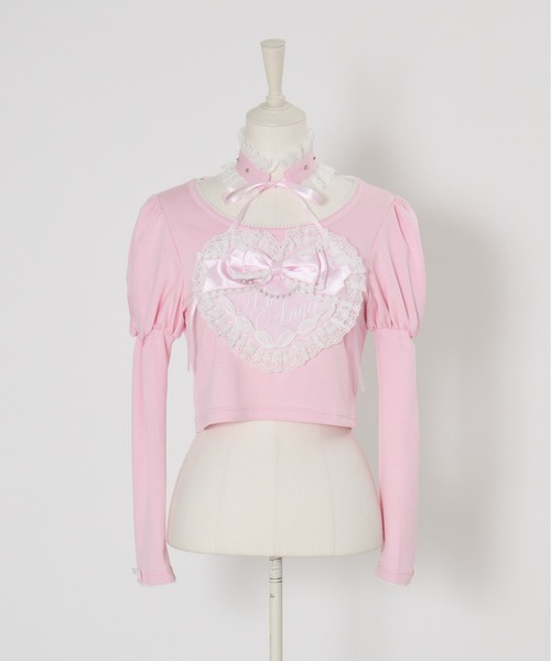AVENCHUMU（アバンチュウム）の「Love heart's cake angel choker t-shirt（Tシャツ/カットソー・レディース・ピンク/ホワイト/ピンク系その他/ブラック・FREE）」の10枚目の写真