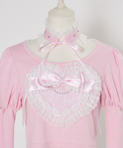 AVENCHUMU（アバンチュウム）の「Love heart's cake angel choker t-shirt（Tシャツ/カットソー・レディース・ピンク/ホワイト/ピンク系その他/ブラック・FREE）」の11枚目の写真
