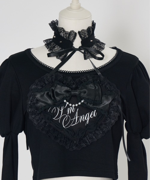 AVENCHUMU（アバンチュウム）の「Love heart's cake angel choker t-shirt（Tシャツ/カットソー・レディース・ピンク/ホワイト/ピンク系その他/ブラック・FREE）」の9枚目の写真