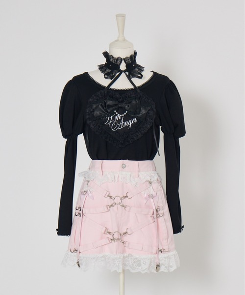 AVENCHUMU（アバンチュウム）の「Love heart's cake angel choker t-shirt（Tシャツ/カットソー・レディース・ピンク/ホワイト/ピンク系その他/ブラック・FREE）」の14枚目の写真