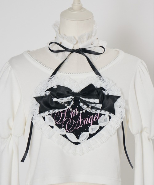 AVENCHUMU（アバンチュウム）の「Love heart's cake angel choker t-shirt（Tシャツ/カットソー・レディース・ピンク/ホワイト/ピンク系その他/ブラック・FREE）」の7枚目の写真
