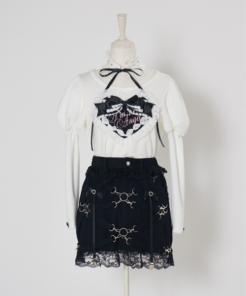 AVENCHUMU（アバンチュウム）の「Love heart's cake angel choker t-shirt（Tシャツ/カットソー・レディース・ピンク/ホワイト/ピンク系その他/ブラック・FREE）」の12枚目の写真