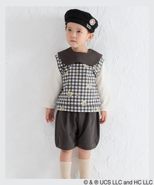 セール】【おさるのジョージ X moimoln】ギンガムチェックセットアップ