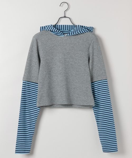 JEANASIS（ジーナシス）の「【25quee】ボーダーレイヤードフーディ/594907（パーカー・レディース・レッド系その他/グレー系その他/ネイビー系・FREE）」の22枚目の写真