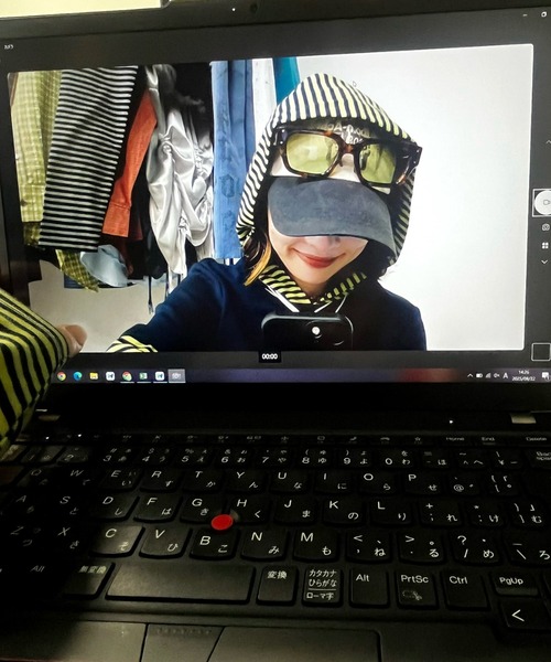 JEANASIS（ジーナシス）の「【25quee】ボーダーレイヤードフーディ/594907（パーカー・レディース・レッド系その他/グレー系その他/ネイビー系・FREE）」の7枚目の写真