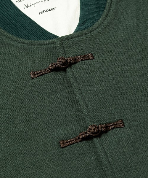 rehacer（レアセル）の「rehacer : Kung-fu Sweat Cardigan / カンフースウェットカーディガン（カーディガン/ボレロ・メンズ・ブラック/グリーン/ワイン・MEDIUM/SMALL/X-LARGE/LARGE）」の14枚目の写真