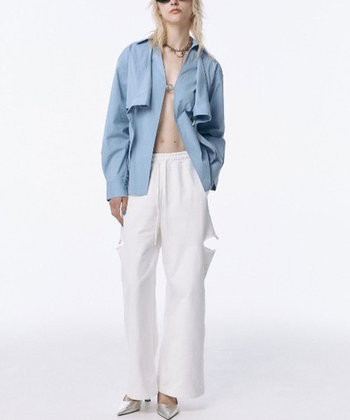 JOSEMOON/ジョゼムーン】SLIT SWEAT PANTS with PEARL/スリット