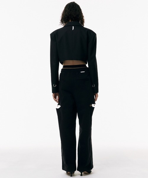 JOSEMOON/ジョゼムーン】SLIT SWEAT PANTS with PEARL/スリット