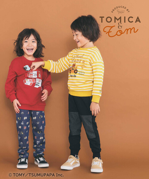 SLAP SLIP（スラップスリップ）の「【トミカとトム×SLAPSLIPコラボアイテム】はたらくくるまピラっとめくれるトレーナー(80~120cm)（スウェット・キッズ・レッド/グレー・100cm/80ｃｍ/90cm/110cm/120cm）」の8枚目の写真
