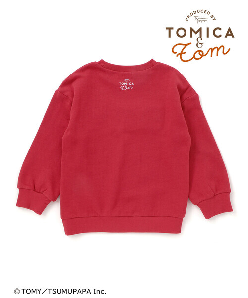 SLAP SLIP（スラップスリップ）の「【トミカとトム×SLAPSLIPコラボアイテム】はたらくくるまピラっとめくれるトレーナー(80~120cm)（スウェット・キッズ・レッド/グレー・100cm/80ｃｍ/90cm/110cm/120cm）」の10枚目の写真