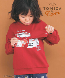 【トミカとトム×SLAPSLIPコラボアイテム】はたらくくるまピラっとめくれるトレーナー(80~120cm)