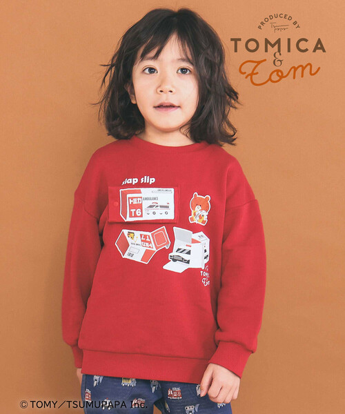 SLAP SLIP（スラップスリップ）の「【トミカとトム×SLAPSLIPコラボアイテム】はたらくくるまピラっとめくれるトレーナー(80~120cm)（スウェット・キッズ・レッド/グレー・100cm/80ｃｍ/90cm/110cm/120cm）」の19枚目の写真