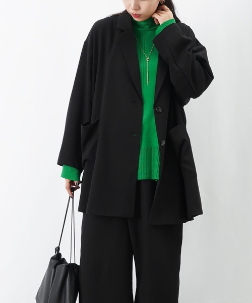 LUCA/LADY LUCK LUCA(ルカ/レディラックルカ)の「LC/LLL フレアロングテーラージャケット(テーラードジャケット・レディース・ブラック/チャコールグレー・FREE)」の11枚目の写真