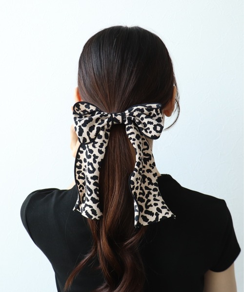 レオパードリボンヘアゴム（ヘアゴム）｜Three Four Time（スリー