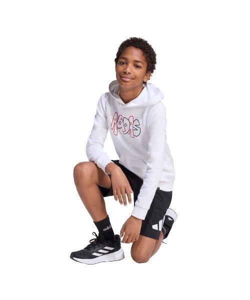 adidas(アディダス)の「アディダス adidas グラフィティ グラフィック パーカー(パーカー・キッズ・ブラック/ピンク/ホワイト・130cm/140cm/150cm/160cm)」の9枚目の写真
