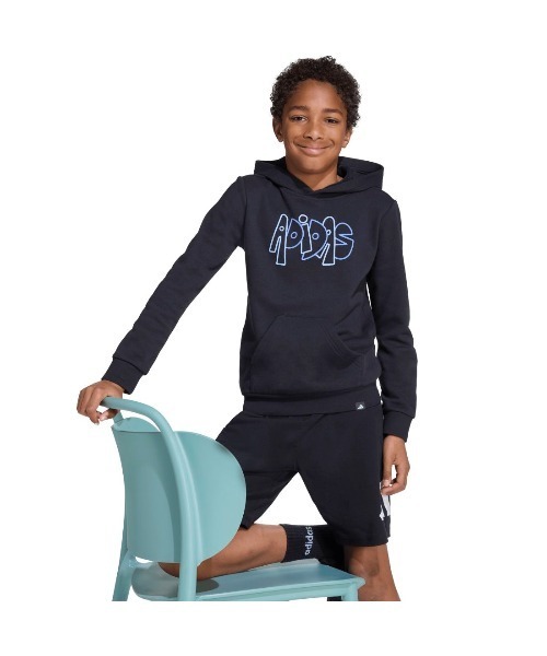 adidas(アディダス)の「アディダス adidas グラフィティ グラフィック パーカー(パーカー・キッズ・ブラック/ピンク/ホワイト・130cm/140cm/150cm/160cm)」の16枚目の写真