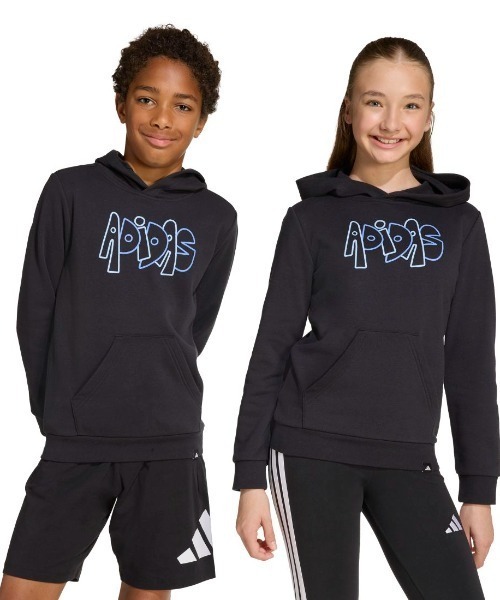 adidas(アディダス)の「アディダス adidas グラフィティ グラフィック パーカー(パーカー・キッズ・ブラック/ピンク/ホワイト・130cm/140cm/150cm/160cm)」の14枚目の写真