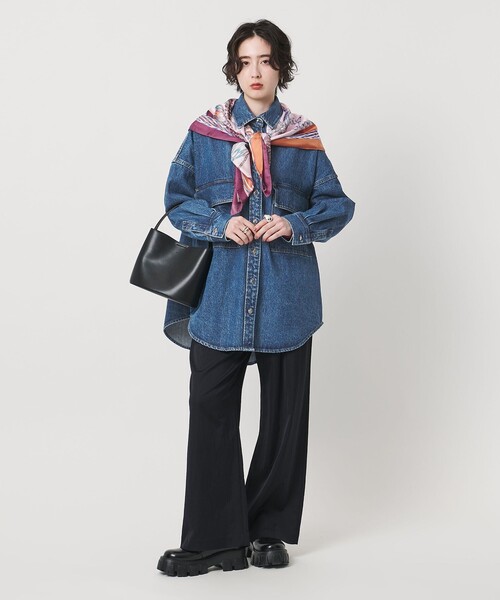 SACRA(サクラ)の「<SACRA>デニム ロング シャツ ジャケット(デニムジャケット・レディース・ネイビー・38)」の7枚目の写真