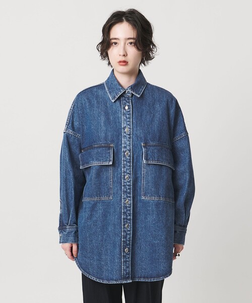 SACRA(サクラ)の「<SACRA>デニム ロング シャツ ジャケット(デニムジャケット・レディース・ネイビー・38)」の8枚目の写真