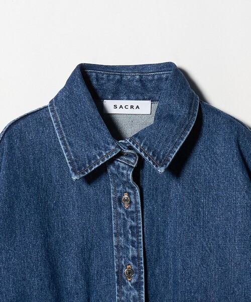 SACRA(サクラ)の「<SACRA>デニム ロング シャツ ジャケット(デニムジャケット・レディース・ネイビー・38)」の13枚目の写真