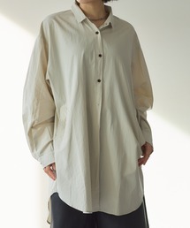 medamaオーバーサイズシャツワンピース アシメデザイン長袖シャツ