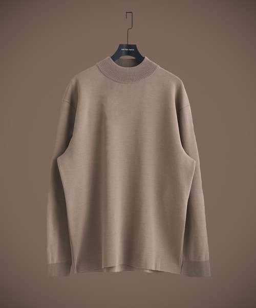 molli モリ ハイネックウールニットトップス PLEATED LONG SLEEVE KNIT TOP | MOLLI