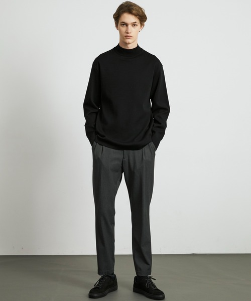 セール】【残りわずか】18Gウールミラノリブモックネックニット ｜毛玉