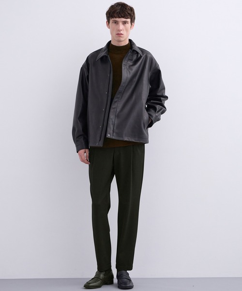 UNITED TOKYO（ユナイテッドトウキョウ）の「【残りわずか】18Gウールミラノリブモックネックニット　｜毛玉防止｜ウール100％｜ウォッシャブル｜ロングシーズン｜コート｜インナー｜ハイネック｜ウールニット（ニット/セーター・メンズ・モカ/オフホワイト/ブラック/ライトグレー/ダークブラウン・1/2/3）」の16枚目の写真