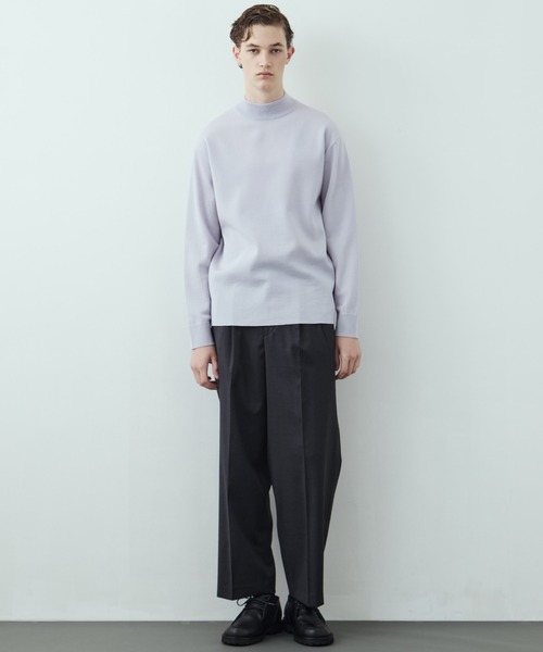 セール】【残りわずか】18Gウールミラノリブモックネックニット ｜毛玉