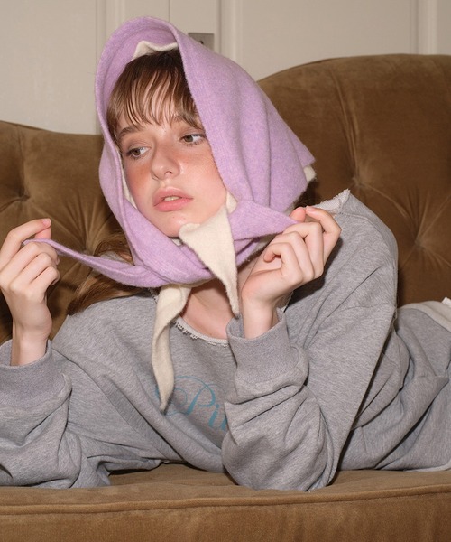 SANSeLF】 トライアングルニットスカーフ ボリュームフォルム トラッド