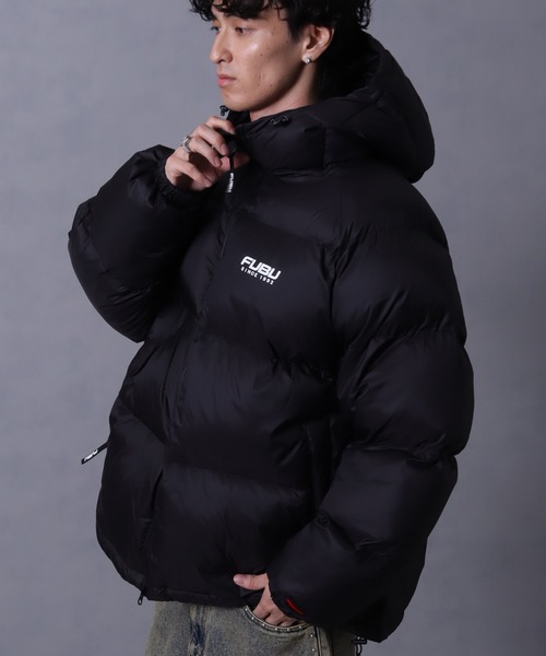 FUBU（ フブ）の「【FUBU/フブ】 Nylon Puffer Hooded Jacket / ナイロン パファー フーデッド ジャケット（ダウンジャケット/コート・メンズ・ブラック/シルバー/ブラウン・M/L/XL）」の8枚目の写真