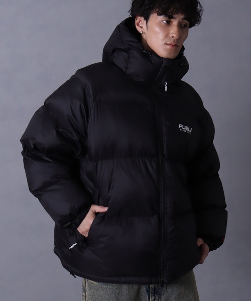 FUBU（ フブ）の「【FUBU/フブ】 Nylon Puffer Hooded Jacket / ナイロン パファー フーデッド ジャケット（ダウンジャケット/コート・メンズ・ブラック/シルバー/ブラウン・M/L/XL）」の5枚目の写真