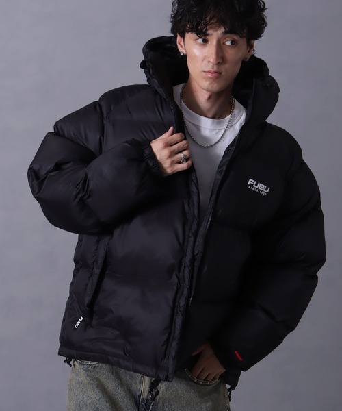 FUBU（ フブ）の「【FUBU/フブ】 Nylon Puffer Hooded Jacket / ナイロン パファー フーデッド ジャケット（ダウンジャケット/コート・メンズ・ブラック/シルバー/ブラウン・M/L/XL）」の4枚目の写真
