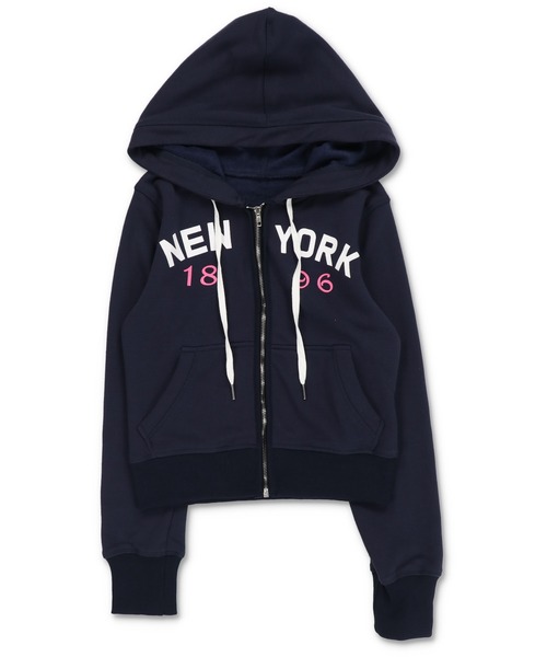 セール】平成リバイバル☆タイトジップパーカー/NYロゴ/平成ギャル