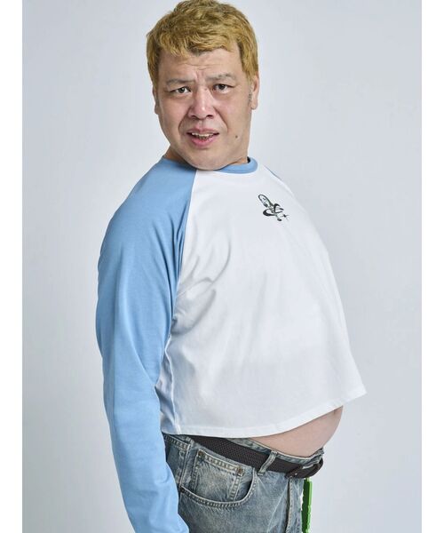 EMODA（エモダ）の「【野性爆弾 くっきー！× EMODA】RAGLAN LT（Tシャツ/カットソー・レディース・グレー/ブルー・SMALL/MEDIUM）」の10枚目の写真